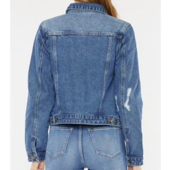 Kancan Henney Classic Trucker Jacket S Distressed Jean Denim Grunge Emo Gorpcore - Picture 2 of 13